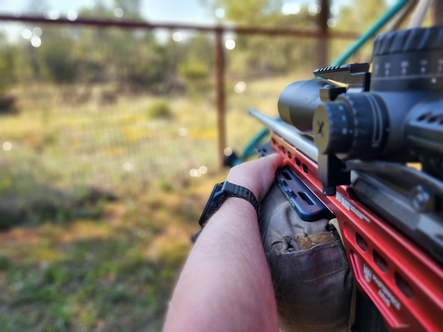 Picture of the Pro-Plate showing features while attached to rifle