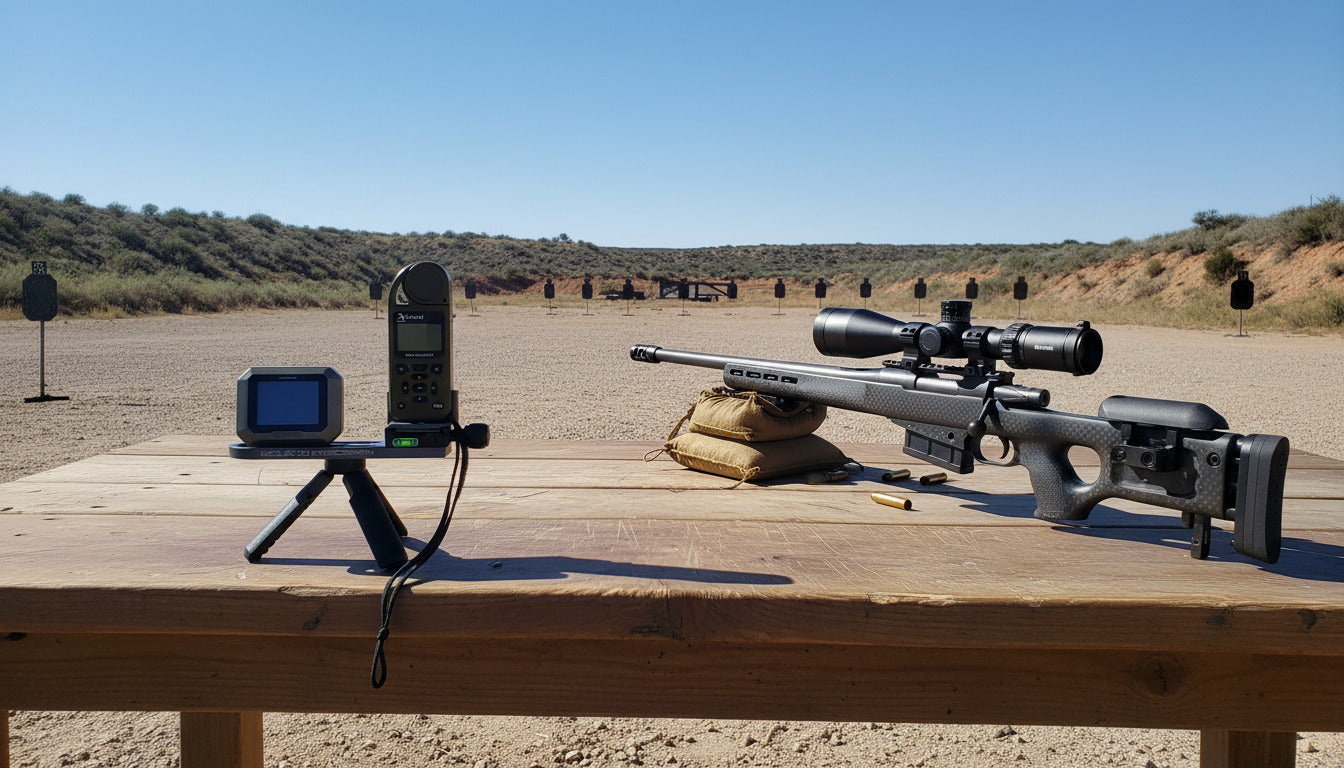 Garmin Xero, Kestrel mount with Kestrel on a Xero Sled sitting on the Garmin tripod