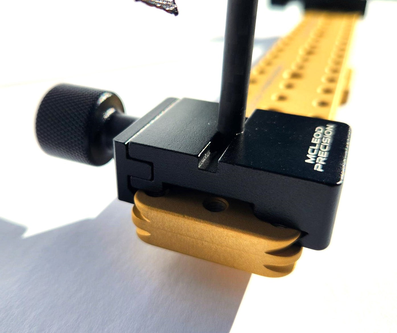 Close up of the wind flag arca clamp