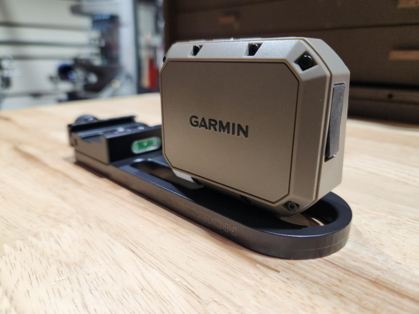 Picture of a Garmin Xero installed on the Xero Sled in black finish
