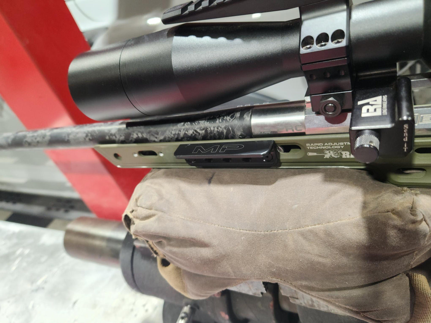 mini grip installed on rifle