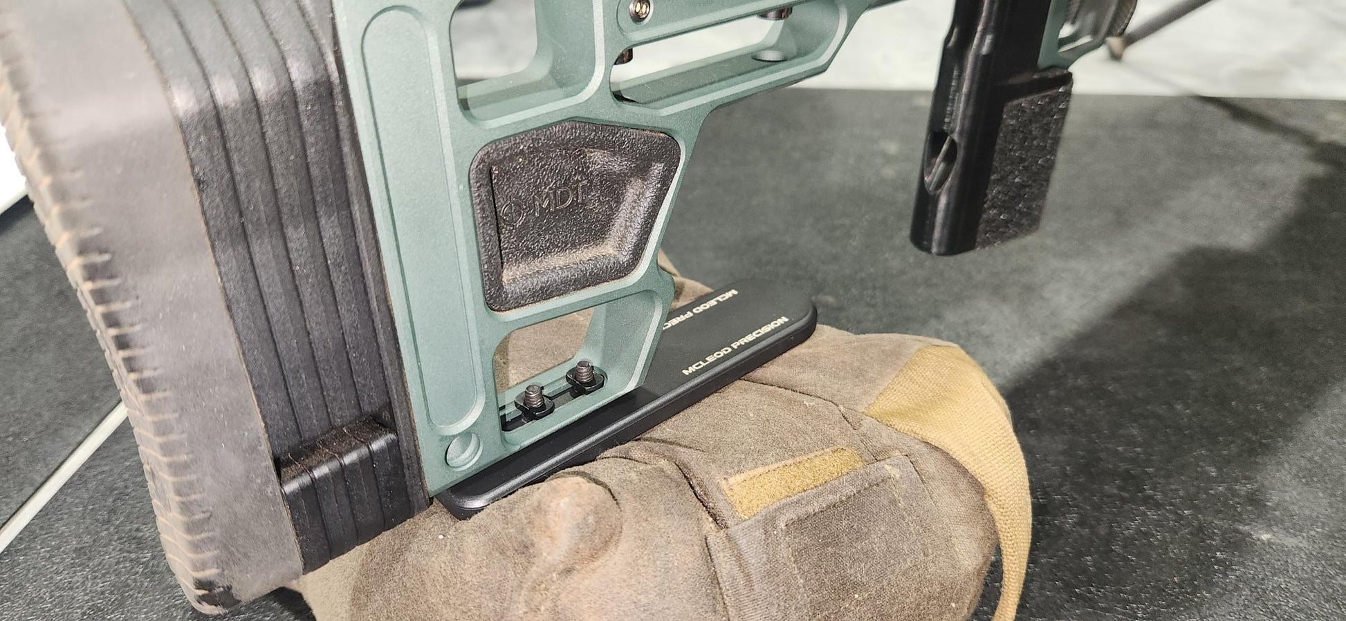 Installed Top view of MDT Premier bag rider