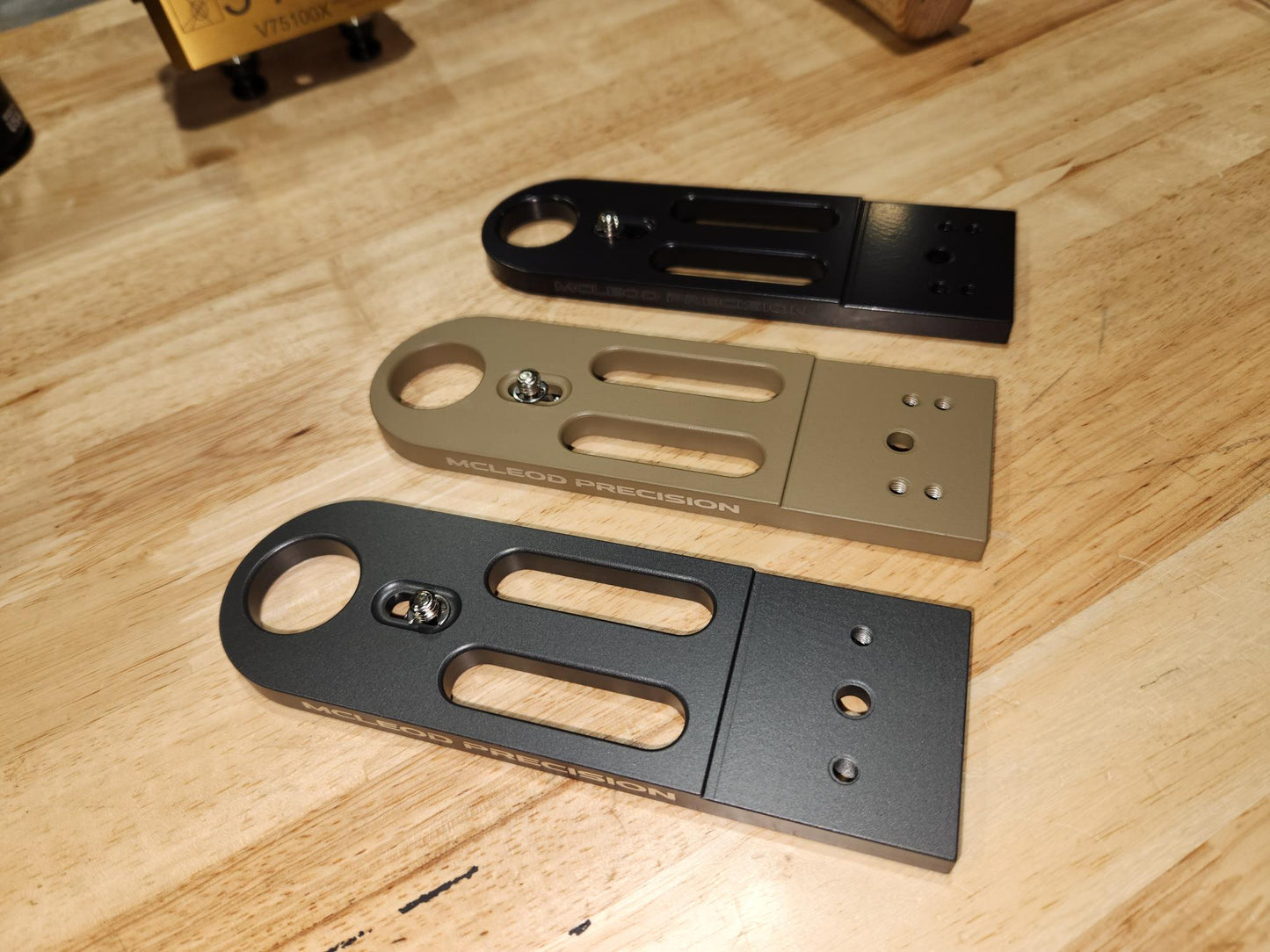 Picture of a 33 color options side by side.  Grey, Tan and Black on the Xero Sled