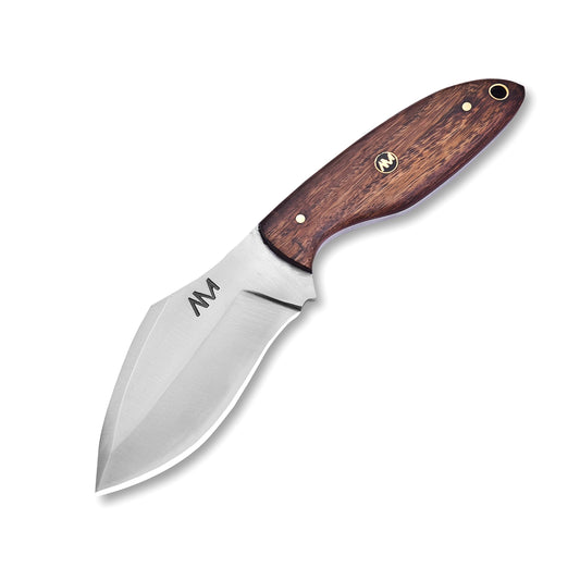 Knife with a wooden handle on a white background
