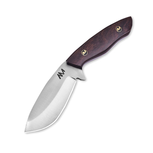 Knife with a wooden handle on a white background