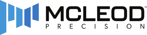 Logo of McLeod Precision with blue and black design